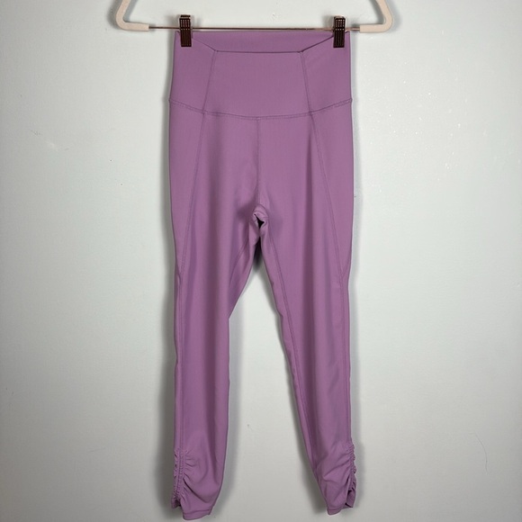 Wilo Lavender Rusched Ankle Leggings - Picture 4 of 8